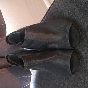 Black Peep Toe Heels